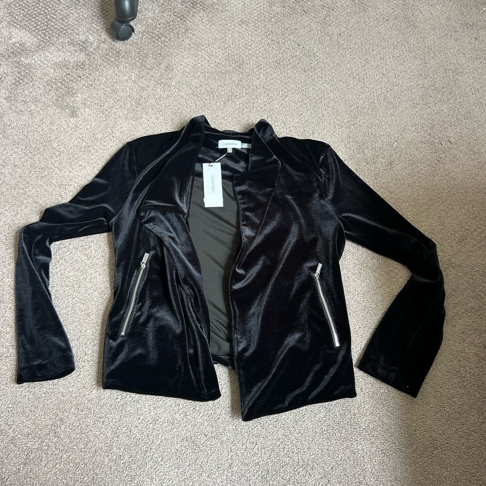 Calvin Klein Black Velvet Blazer